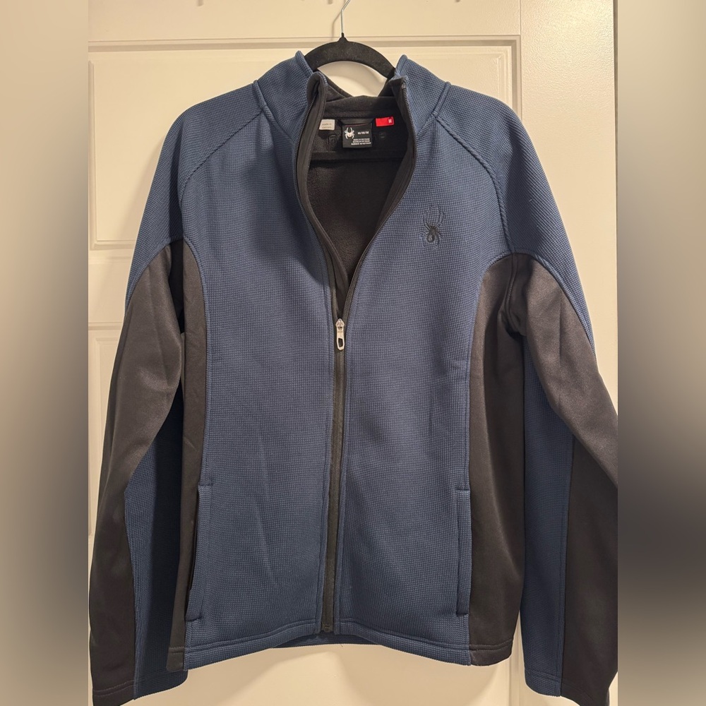 Spyder Full Zip Ski Jacket — Blue & Black | Size M (Barely Worn)